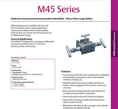 AGI M45 Series - 3 Valve DP Manifolds
